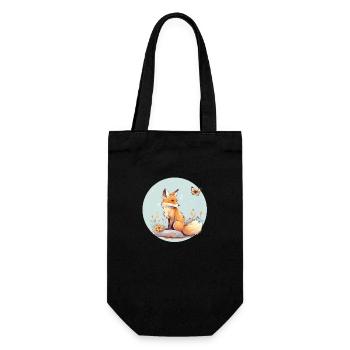 Niedlicher Fuchs - Geschenkbeutel für Flaschen - Schwarz - Vorne