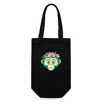 Ami singe fleuri - Sac à bouteille - noir - Devant