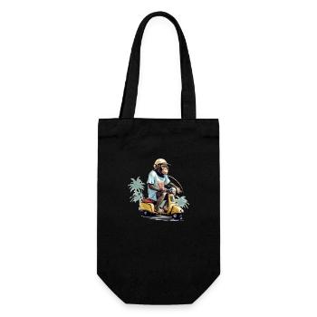 Kiki le singe au scooter - Sac à bouteille - noir - Devant
