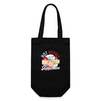 Not Nepali But Supportive Country Traveler Nepal - Gift Bag for Bottles - black - Front