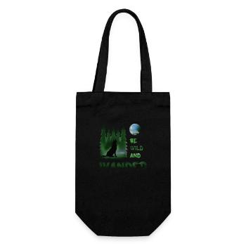 Be wild and wander Wolf - Gift Bag for Bottles - black - Front