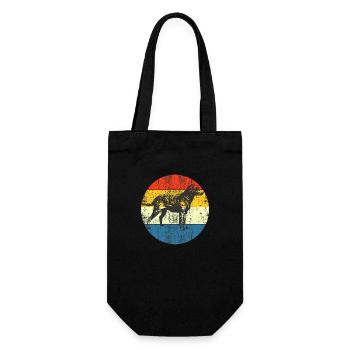 Vintage Hund Retro Sonne - Geschenkbeutel für Flaschen - Schwarz - Vorne