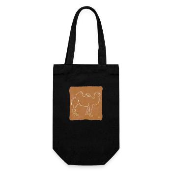 "Camel", Boho Line Art Design, Series "Desert" - Gift Bag for Bottles - black - Front