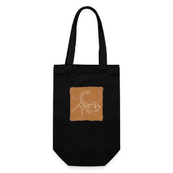 "Scorpion", boho line art design, series "Desert" - Gift Bag for Bottles - black - Front