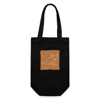 "Fennek", Boho Line Art Design, Series "Desert" - Gift Bag for Bottles - black - Front