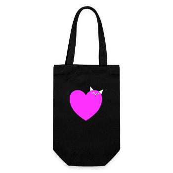 Cat Heart Cat Cat Lovers - Gift Bag for Bottles - black - Front