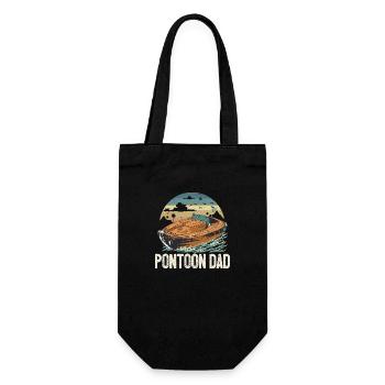 Pontoon Dad Father's Day Motorboating Pontooning - Gift Bag for Bottles - black - Front