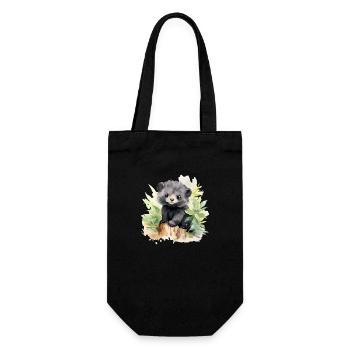 Braunbär - Geschenkbeutel für Flaschen - Schwarz - Vorne