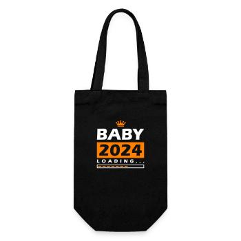 Baby 2024 Loading - Geschenkbeutel für Flaschen - Schwarz - Vorne