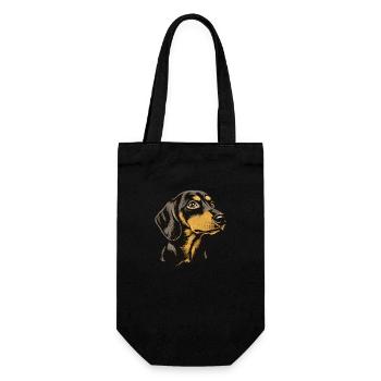 Teckel Portrait de chien teckel - Sac à bouteille - noir - Devant