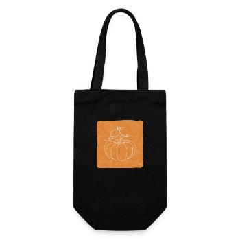 "Kürbis", Boho Line Art Design, Serie „Halloween“ - Geschenkbeutel für Flaschen - Schwarz - Vorne