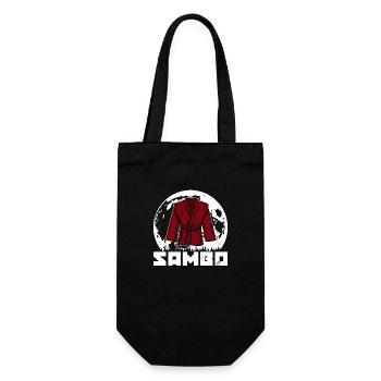 Sambo Kampfsportler Ringen Russische Kampfart - Geschenkbeutel für Flaschen - Schwarz - Vorne