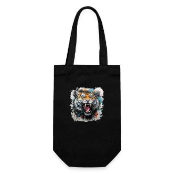 Tiger Design Tiger Head - Gift Bag for Bottles - black - Front