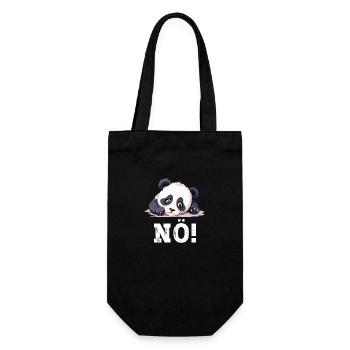 Nö Einfach Nö No Nein Panda Bär Süß Lustig Spruch - Geschenkbeutel für Flaschen - Schwarz - Vorne