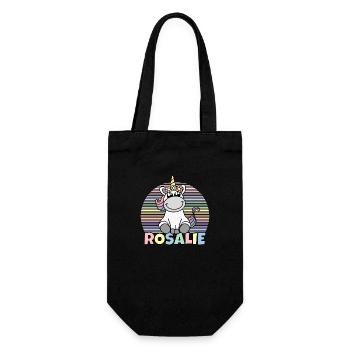 Rosalie Einhorn Name - Geschenkbeutel für Flaschen - Schwarz - Vorne