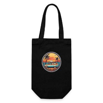 Surfing Beach Palm Tree Sunshine Holidays - Gift Bag for Bottles - black - Front