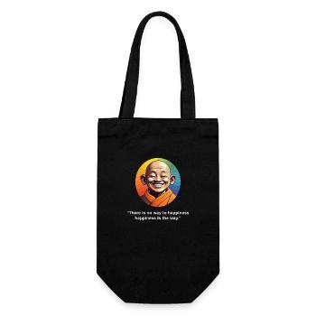 Le bonheur est le chemin | Citation Zen - Sac à bouteille - noir - Devant