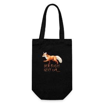 Der Fuchs geht um - Geschenkbeutel für Flaschen - Schwarz - Vorne