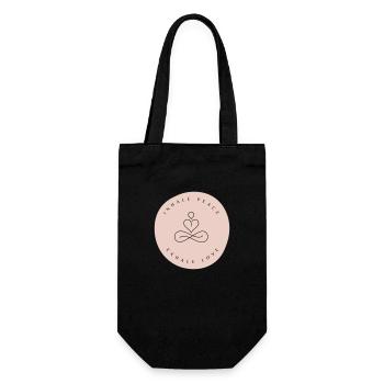 Atme Frieden ein, atme Liebe aus - Geschenkbeutel für Flaschen - Schwarz - Vorne