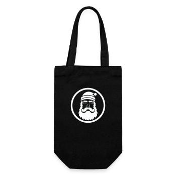 Festive Santa Visual - Gift Bag for Bottles - black - Front