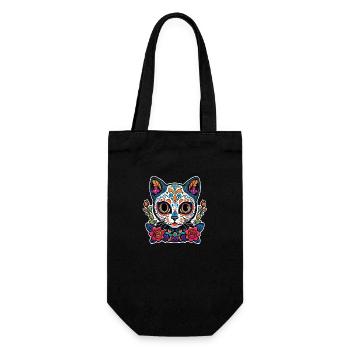 Cat Mexico - Dia de los Muertos - Gift Bag for Bottles - black - Front