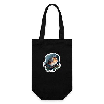 Dreamy winter night with bird - Gift Bag for Bottles - black - Front