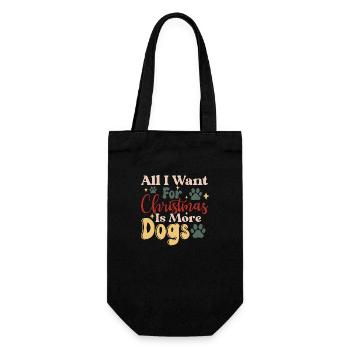 All I Want For Christmas Is More Dogs - Geschenkbeutel für Flaschen - Schwarz - Vorne