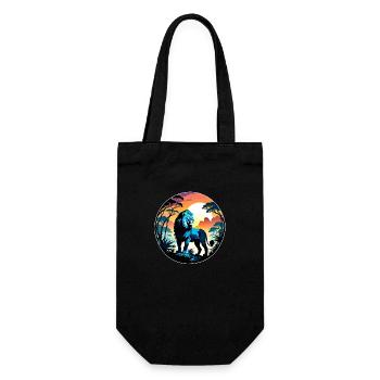 Lion, Lion Cub and Jungle - Gift Bag for Bottles - black - Front