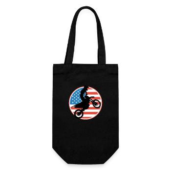 Motocross USA Flag - Gift Bag for Bottles - black - Front