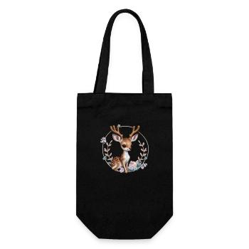 Cute Christmas deer reindeer reindeer - Gift Bag for Bottles - black - Front