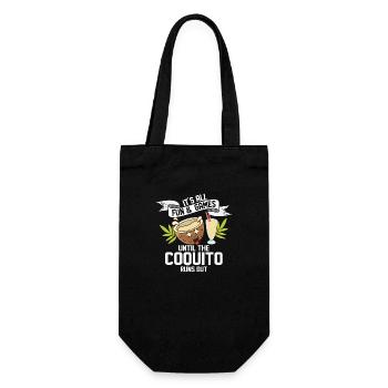Until The Coquito Runs Out Puerto Rican Coconut R - Geschenkbeutel für Flaschen - Schwarz - Vorne