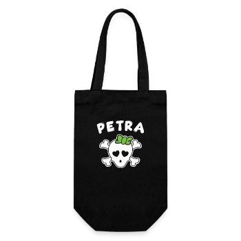 Piratin Petra Design für Mädchen und Frauen - Geschenkbeutel für Flaschen - Schwarz - Vorne