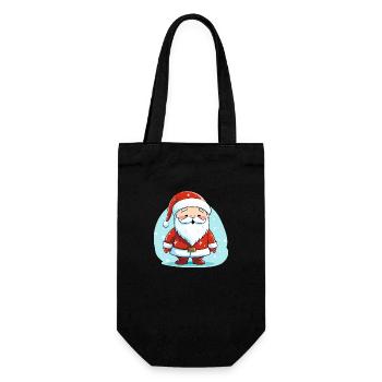 Weihnachtsmann - Geschenkbeutel für Flaschen - Schwarz - Vorne