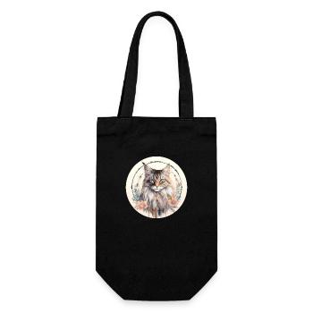 Maine Coon Cat Boho Style, Love cats - Gift Bag for Bottles - black - Front