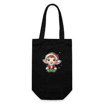Elf Christmas Elf Gift Elf - Gift Bag for Bottles - black - Front