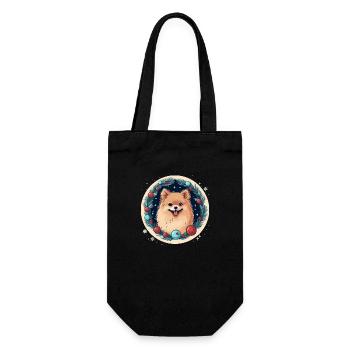 Chien de Poméranie Noël, Chiens d’amour - Sac à bouteille - noir - Devant