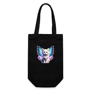 chat avec des ailes - Sac à bouteille - noir - Devant