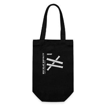 Flugplatz EDXF Design mit Namen und Koordinaten - Geschenkbeutel für Flaschen - Schwarz - Vorne
