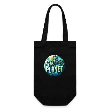Save the planet - Geschenkbeutel für Flaschen - Schwarz - Vorne