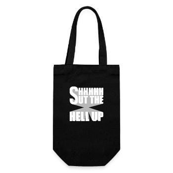 Shhh Shut Up Joke Saying Shut The Hell Up - Gift Bag for Bottles - black - Front