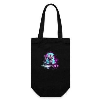 Caution Dog Cute Blue Dog Is Cheerful - Gift Bag for Bottles - black - Front