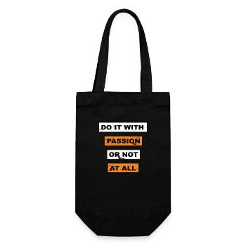 Do it with passion or not at all saying lettering - Gift Bag for Bottles - black - Front