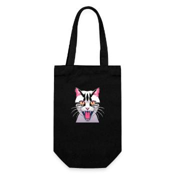 Angry Cat - Gift Bag for Bottles - black - Front