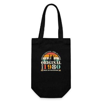 1980: Vintage Legend for the 44th Anniversary - Gift Bag for Bottles - black - Front
