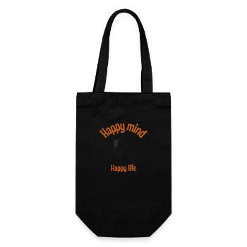 Happy mind, happy life - Gift Bag for Bottles - black - Front