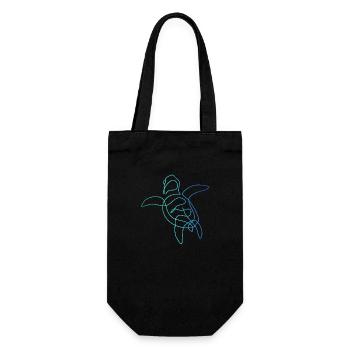 Dessin au trait tortue - Sac à bouteille - noir - Devant