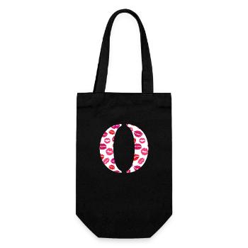 Lettre o bisous - Sac à bouteille - noir - Devant
