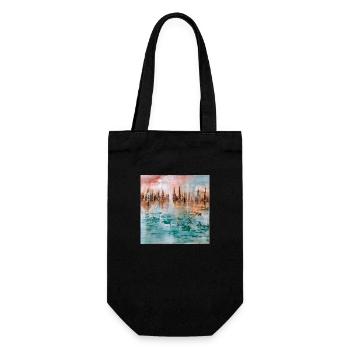 Cité futuriste sur l'eau - Sac à bouteille - noir - Devant