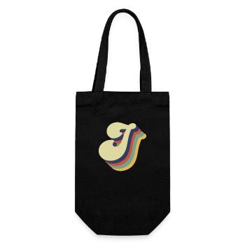 Retro J Buchstabe - Geschenkbeutel für Flaschen - Schwarz - Vorne