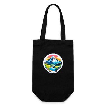 mountain nature hiking climbing lake - Gift Bag for Bottles - black - Front